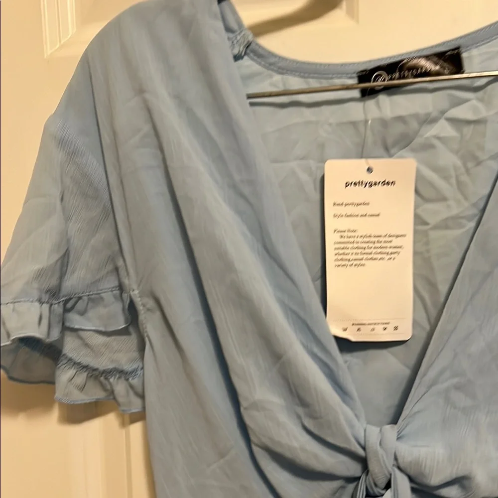 Light Blue Ruffle Dress - Picture 8 of 13